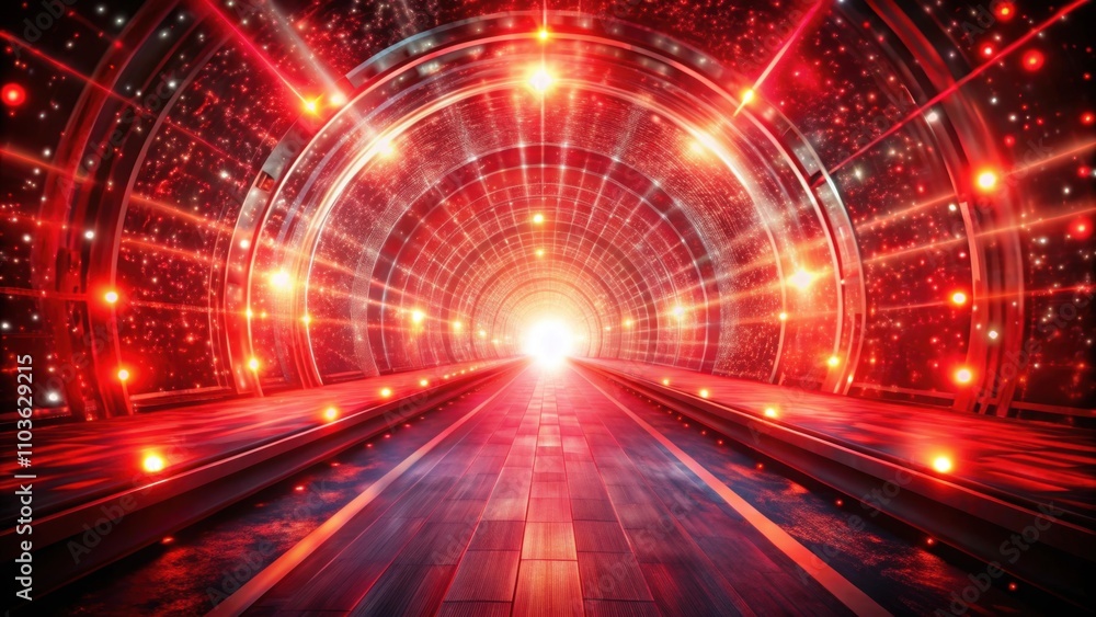 Abstract background of a tunnel with sparkling red flare light streaks, Sparkling, Red, Flare, Light, Streaks Abstract background of a tunnel with sparkling red flare light streaks, Sparkling, Red, Flare, Light, Streaks