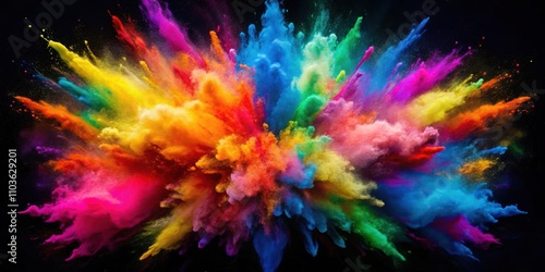 Vibrant and explosive colors representing raw creative energy and passion , explosion, color, creativity, vibrant, passion
