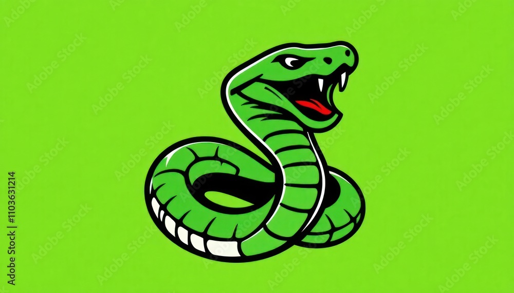 Fototapeta premium Dynamic Cobra Logo Design: Fierce and Engaging Representation for Sports Teams, Gaming Brands, or Educational Initiatives on Snakes and Wildlife