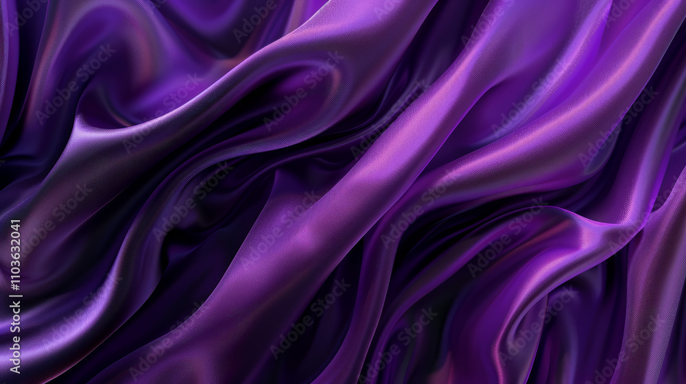 Purple Silk Fabric with Rich, Elegant Texture Purple Silk Fabric with Rich, Elegant Texture