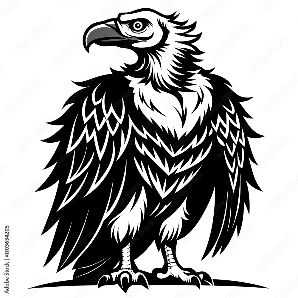 Fototapeta premium andean condor silhouette vector illustration printable design