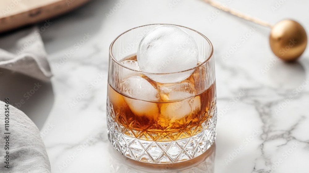 Stylish Cocktail with Ice Cubes Stylish Cocktail with Ice Cubes