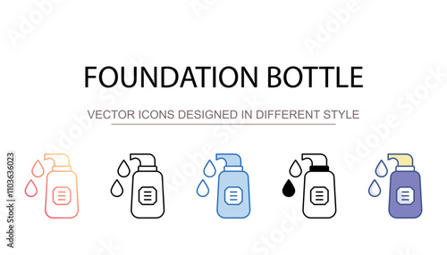 Foundation Bottle icon design with white background stock illustration