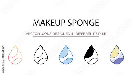 Makeup Sponge icon design with white background stock illustration