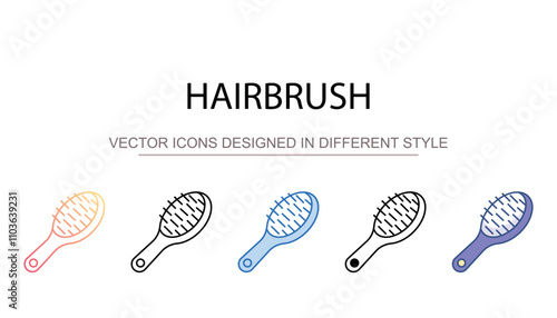 Hairbrush icon design with white background stock illustration