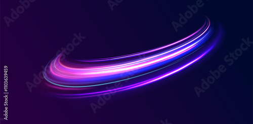 Neon stripes in the form of drill, turns and swirl. Iight background, speed, wavy, swirl,curve,speedy,vector. Abstract background rotational border lines.  photo