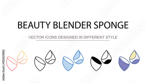 Beauty Blender Sponge icon design with white background stock illustration