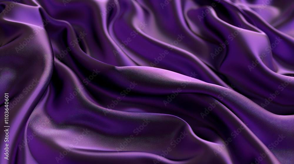 Luxurious Purple Silk with Smooth Folds Luxurious Purple Silk with Smooth Folds