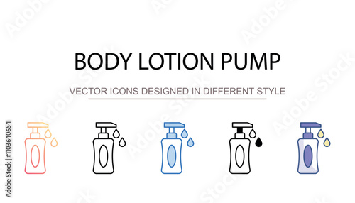 Body Lotion Pump icon design with white background stock illustration