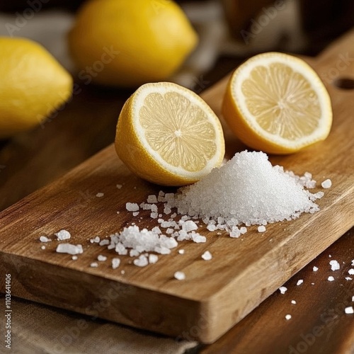 Lemon and Salt Wood Polish**: Use half a lemon dipped in salt to scrub wooden cutting boards, then rinse and oil. This natural cleaner removes stains and disinfects while deodorizing.