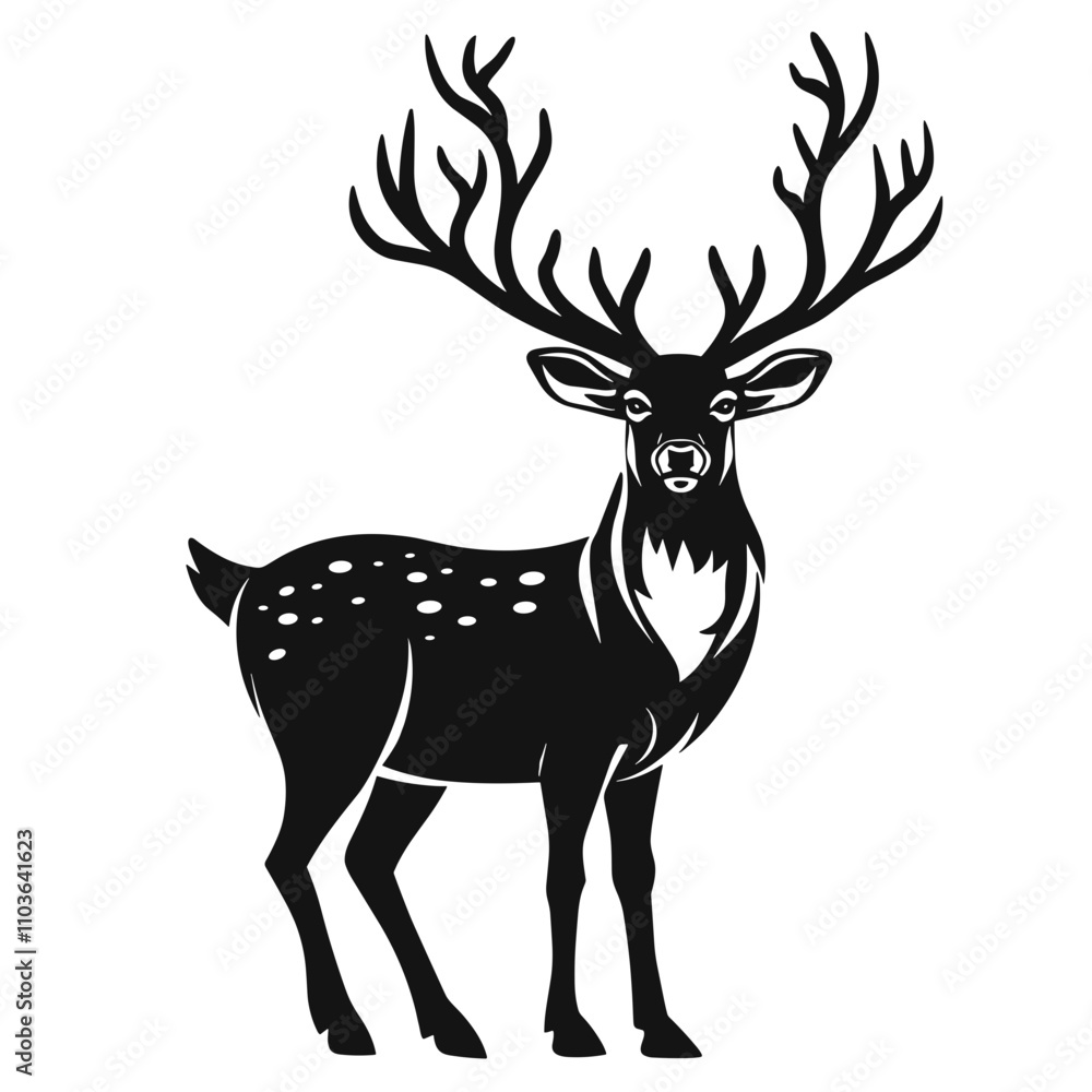 Naklejka premium Reindeer silhouette.