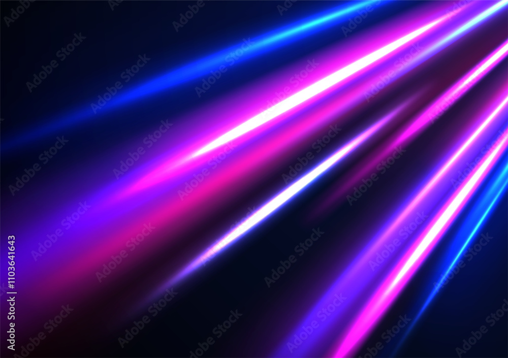 Neon color glowing lines background, Glowing wave swirl, impulse cable lines. High-speed light trails effect. Futuristic dynamic motion technology. Png, neon, line, blur, beam, ray, abstract, energy, 