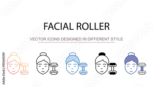 Facial Roller icon design with white background stock illustration