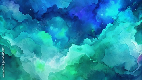 Abstract watercolor paint background by teal color blue and green with liquid fluid texture for background, banner 