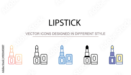 Lipstick icon design with white background stock illustration