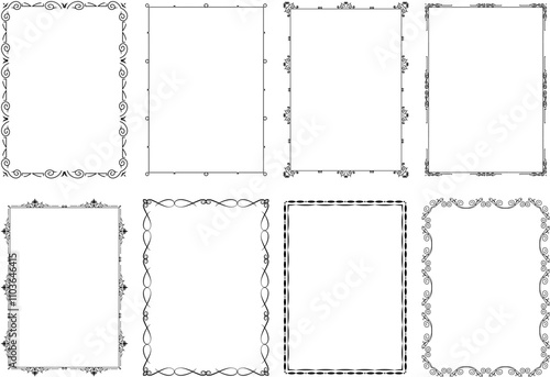 vector frames black on a white background