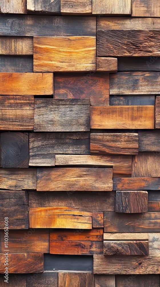Rustic Wood Block Wall Design. A Stunning Texture Background Rustic Wood Block Wall Design. A Stunning Texture Background