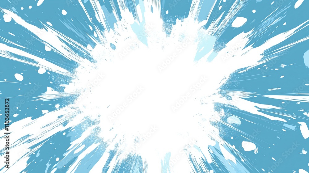 Dynamic Colorful Explosion on Blue Background Dynamic Colorful Explosion on Blue Background