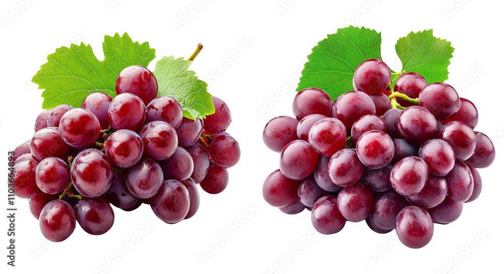 Fototapeta premium Fresh Grapes Isolated on Transparent Background