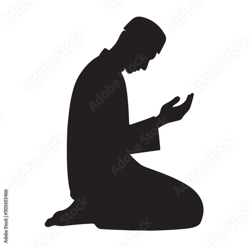 Muslim Praying Vector silhouette vector illustration