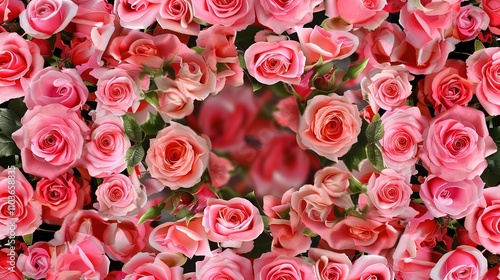 Pink Rose Border Background - a delicate and elegant visual. The pink roses create a charming frame, adding a romantic and sophisticated touch to the design.