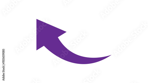 Wallpaper Mural A vibrant purple curved arrow points upward and right, perfect for indicating progress on a white background. Torontodigital.ca