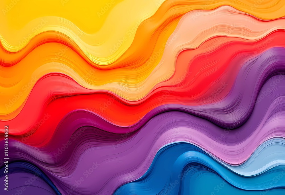Vibrant Abstract Waves With Multicolor Fluid Texture Vibrant Abstract Waves With Multicolor Fluid Texture