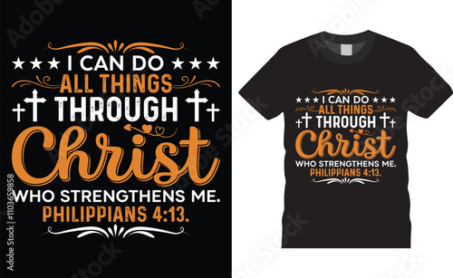 I can do all things through Christ, Basketball typography vector t-shirt design.
