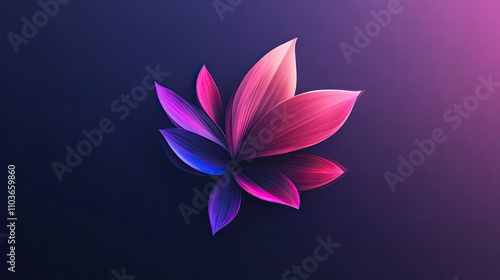 Abstract Neon Pink and Purple Flower Design