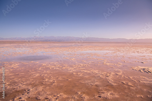Sunrise view of Chaka salt lake, Qinghai, China