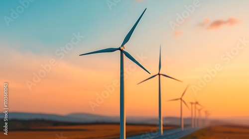 Wallpaper Mural A bustling highway filled with vehicles emitting exhaust fumes, juxtaposed against a serene field of wind turbines generating clean energy, emphasizing the contrast between fossil fuels and  Torontodigital.ca