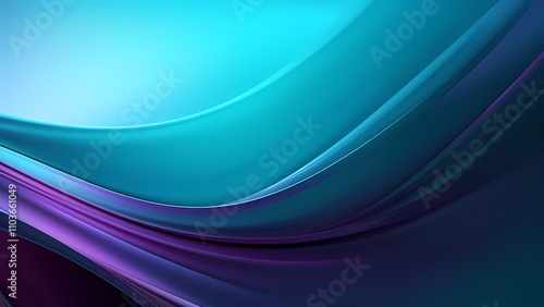 Abstract Blue Wave Design with Flowing Motion and Soft Curves