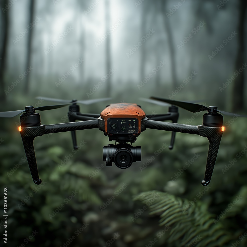 Close-Up of Drone Using Thermal Imaging to Observe Wildlife
Close-Up of Drone Using Thermal Imaging to Observe Wildlife
