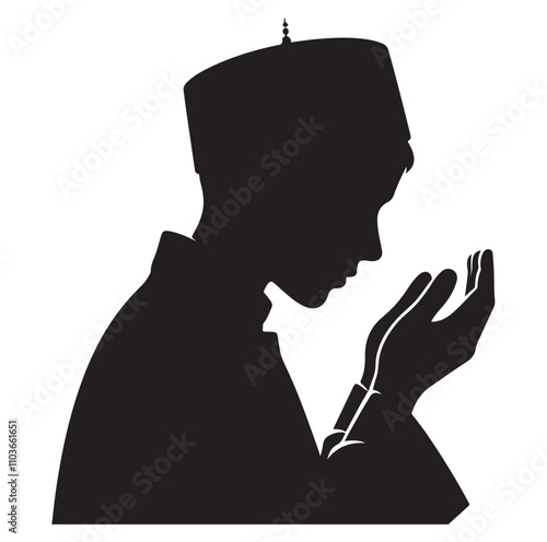 Muslim Praying Vector silhouette vector illustration