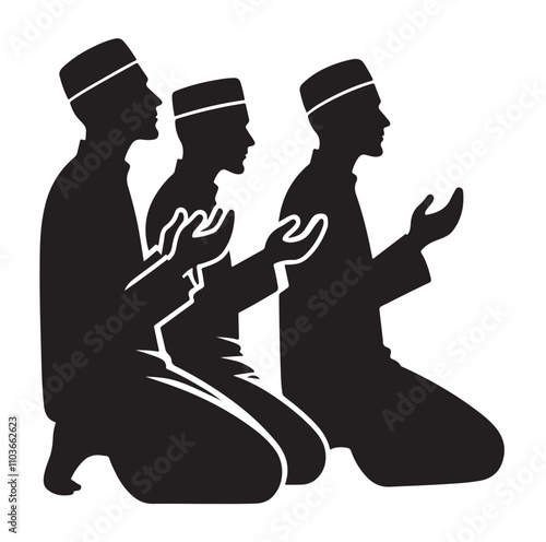 Muslim Praying Vector silhouette vector illustration