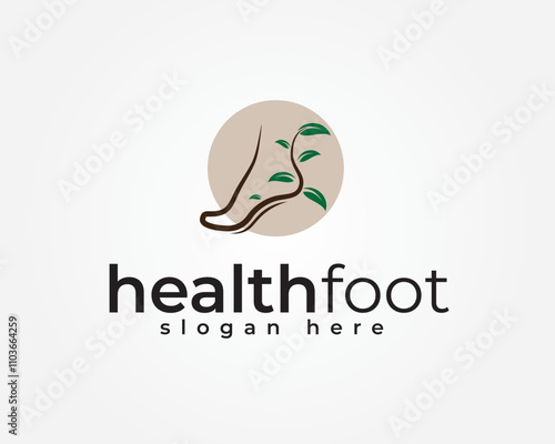 creative disgusting feet accompanied by leaves logo design