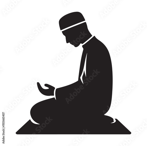 Muslim Praying Vector silhouette vector illustration