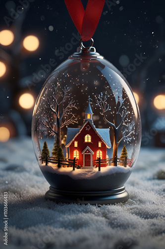 Christmas house in Snow glow