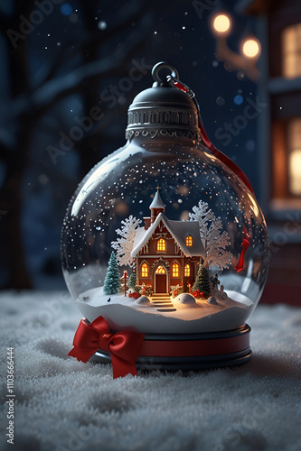 Christmas house in Snow glow