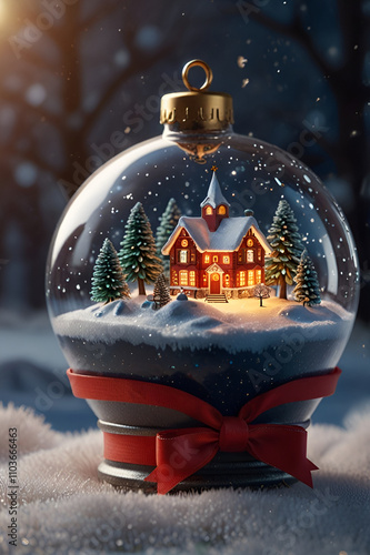 Christmas house in Snow glow