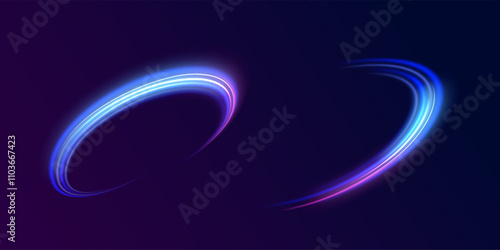 Abstract background rotational border lines, png, effect, wave,neon,line. Neon stripes in the form of drill, turns and swirl. Speed of light concept background. 