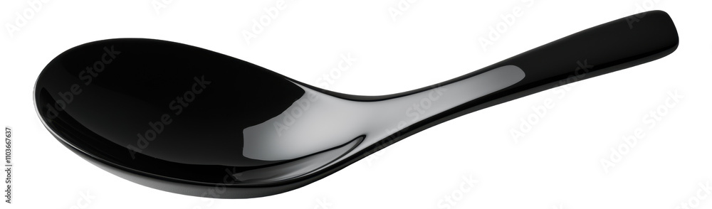 PNG Black ceramic soup spoon on white background PNG Black ceramic soup spoon on white background