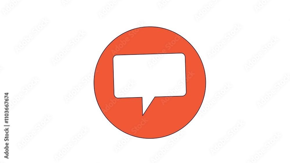 Speech Bubble Icon Animation Orange Background Minimalist Communication Graphic Speech Bubble Icon Animation Orange Background Minimalist Communication Graphic