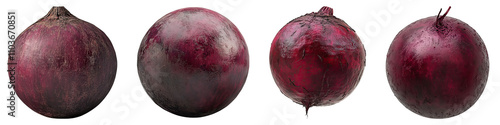 Beetroot vegetable isolated on transparent background, Set of