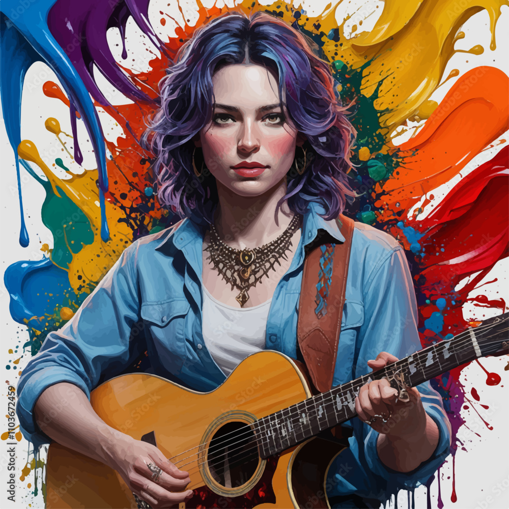 Obraz premium person with guitar