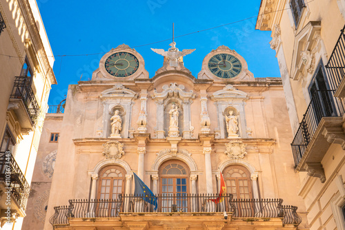 Palazzo Senatorio in the historic center of the city of Trapani in Sicily. photo