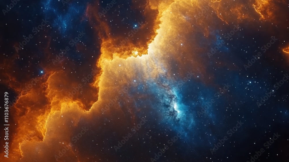 Obraz premium Celestial nebula formation outer space cosmic art expansive universe ethereal view astrophysics