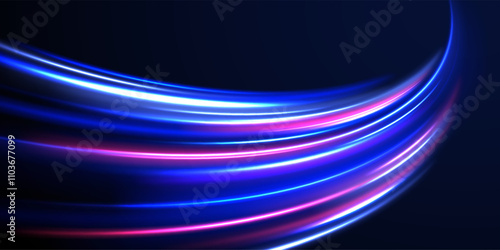 Colorful Light Trails, Long Time Exposure Motion Blur Effect. Abstract fire flare trace lens flares acceleration speed motion on night road. Acceleration speed motion on night road.