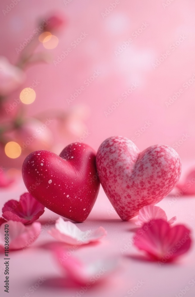 two pink hearts together, Soft pink pastels background, wedding, anniversary, valentines theme and concept two pink hearts together, Soft pink pastels background, wedding, anniversary, valentines theme and concept