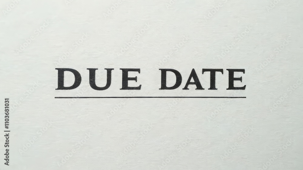 Bold text displaying 'due date' on light background Bold text displaying 'due date' on light background